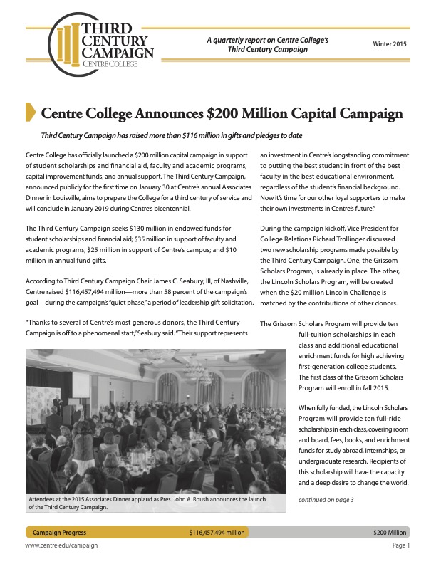 Campaign Newsletter Winter 2015