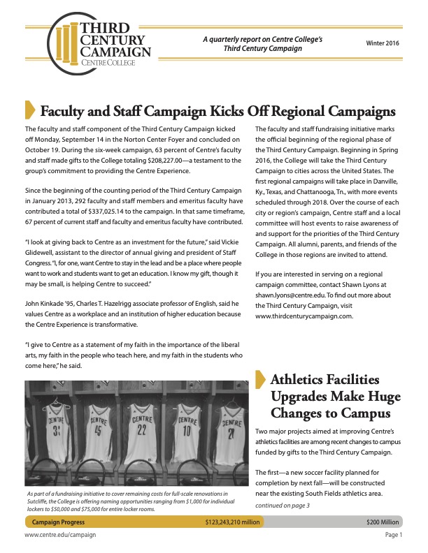 Campaign Newsletter Fall 2015